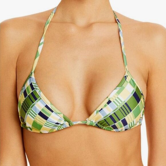 Faithfull The Brand Womens Jaqueline Printed Lined Swim Top Green Multi Print - Picture 2 of 5